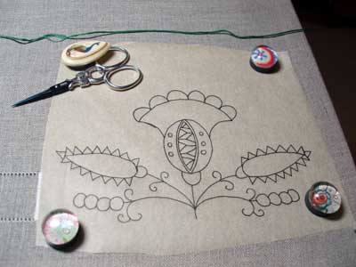 Transferring an Embroidery Pattern using Tracing Paper –
